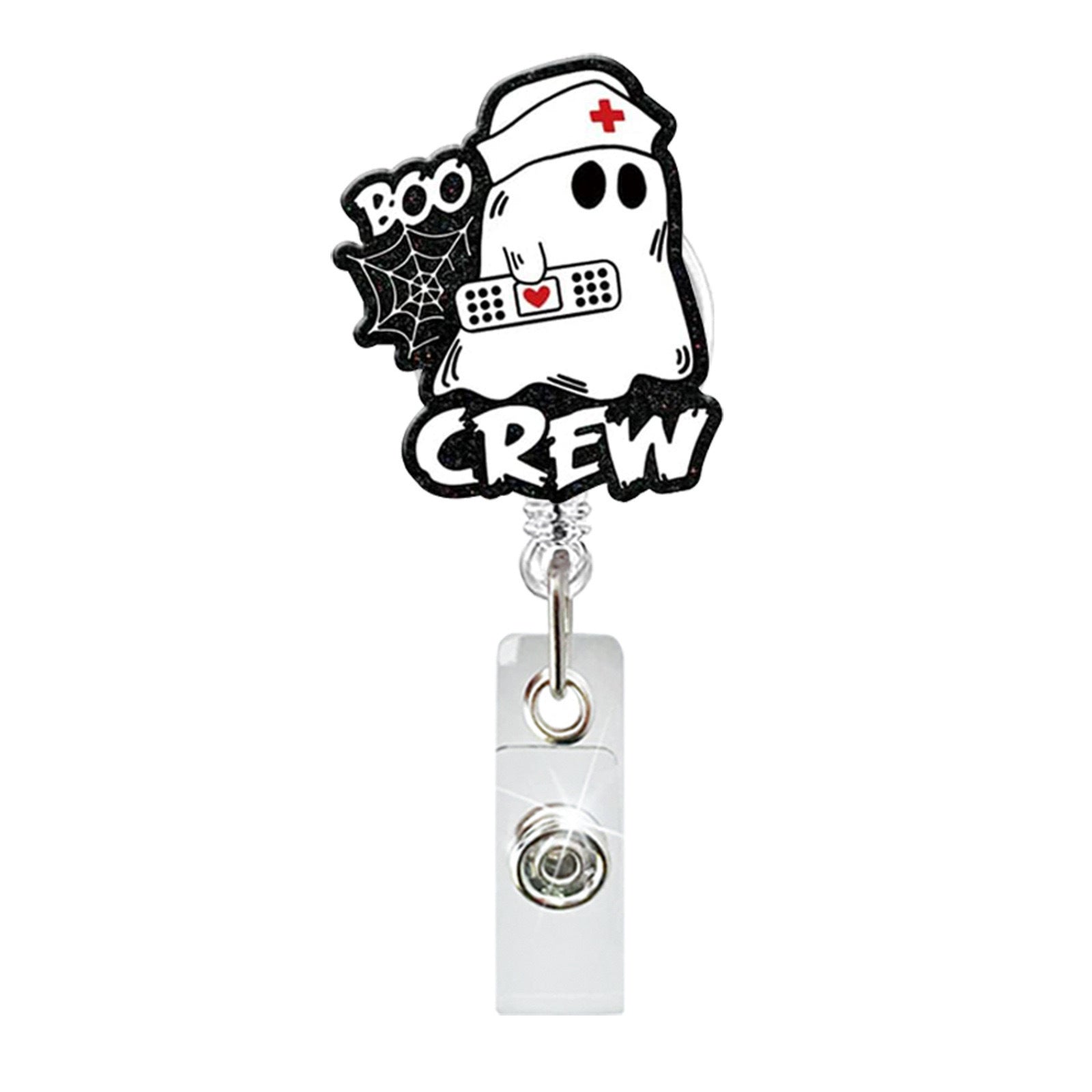 Wholesale Halloween Ghost Series Acrylic Retractable Rotating Badge Keychain