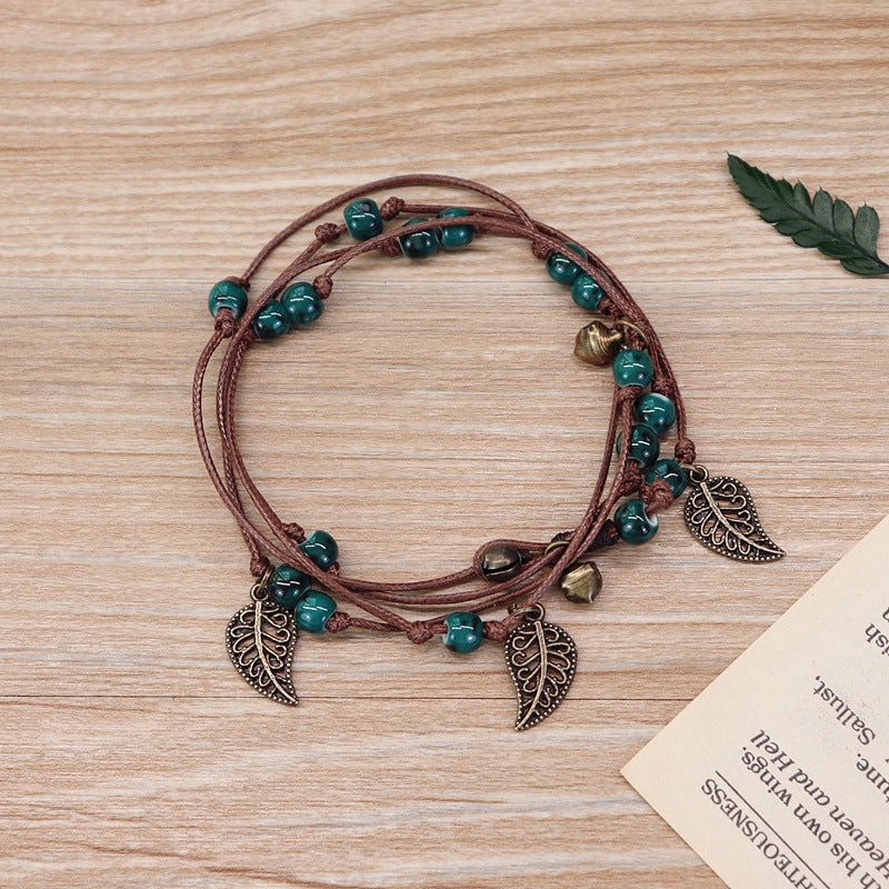 Wholesale Vintage Bohemian Forest Style Ceramic Bracelet Multi-circle Bracelet Layered Bracelet Set ACC-BT-Luox001