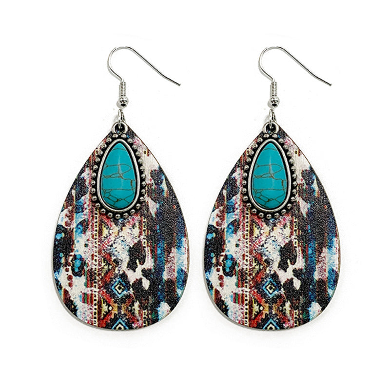 Boucles d'oreilles en bois occidentales en gros