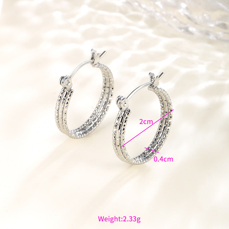 Wholesale Stainless steel heart-shaped large circle earrings