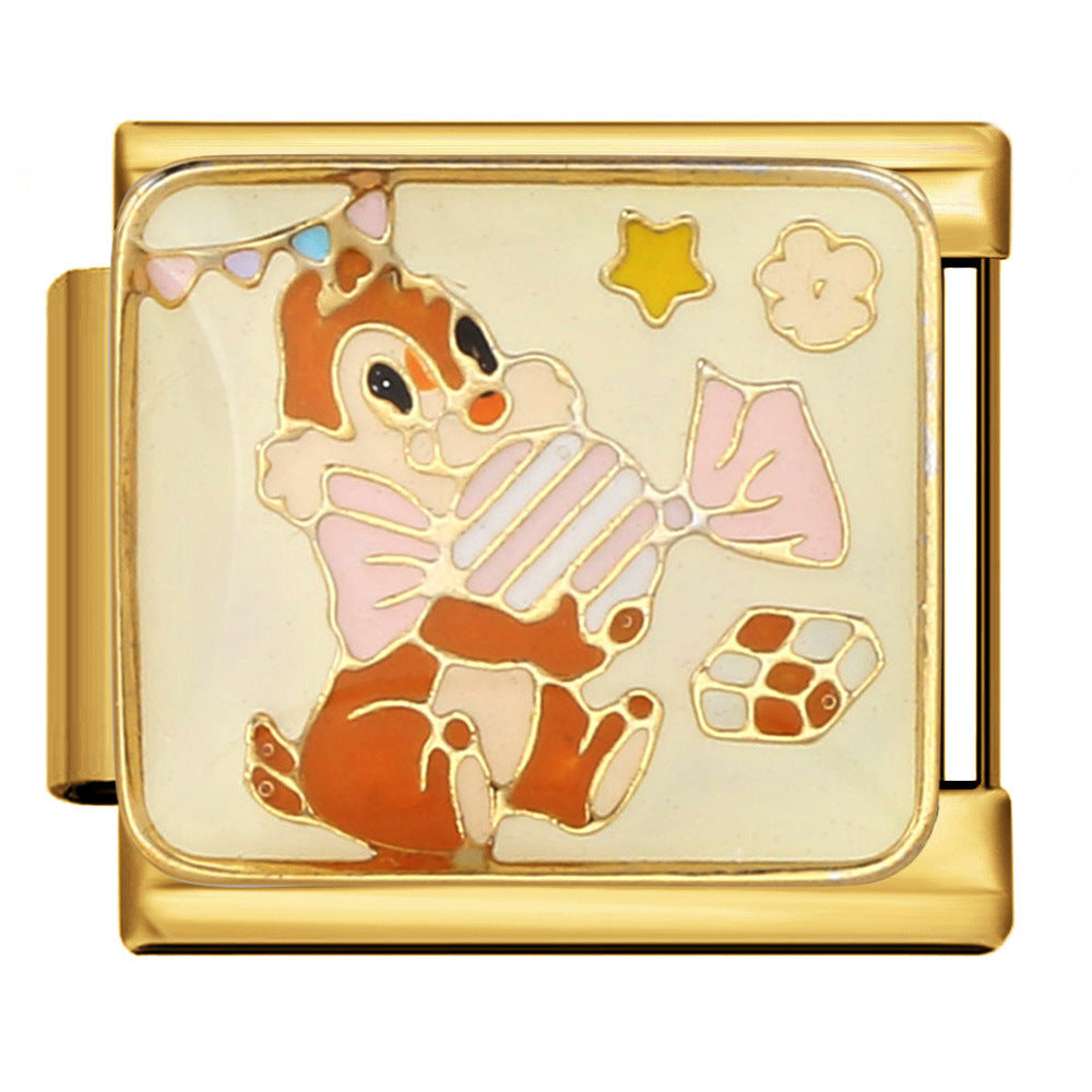 Wholesale  Italian module welding oil dripping titanium steel  DIY Bracelet