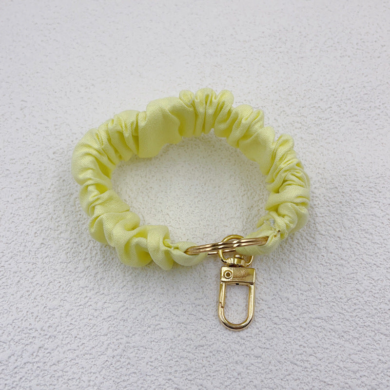 Wholesale Black White Checkered Pleated Alloy Phone Strap Keychain Lanyard Casual Gift