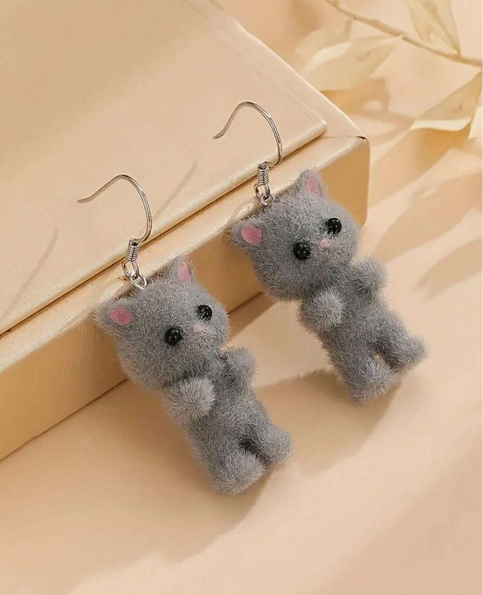 Wholesale  cartoon three-dimensional cat earrings