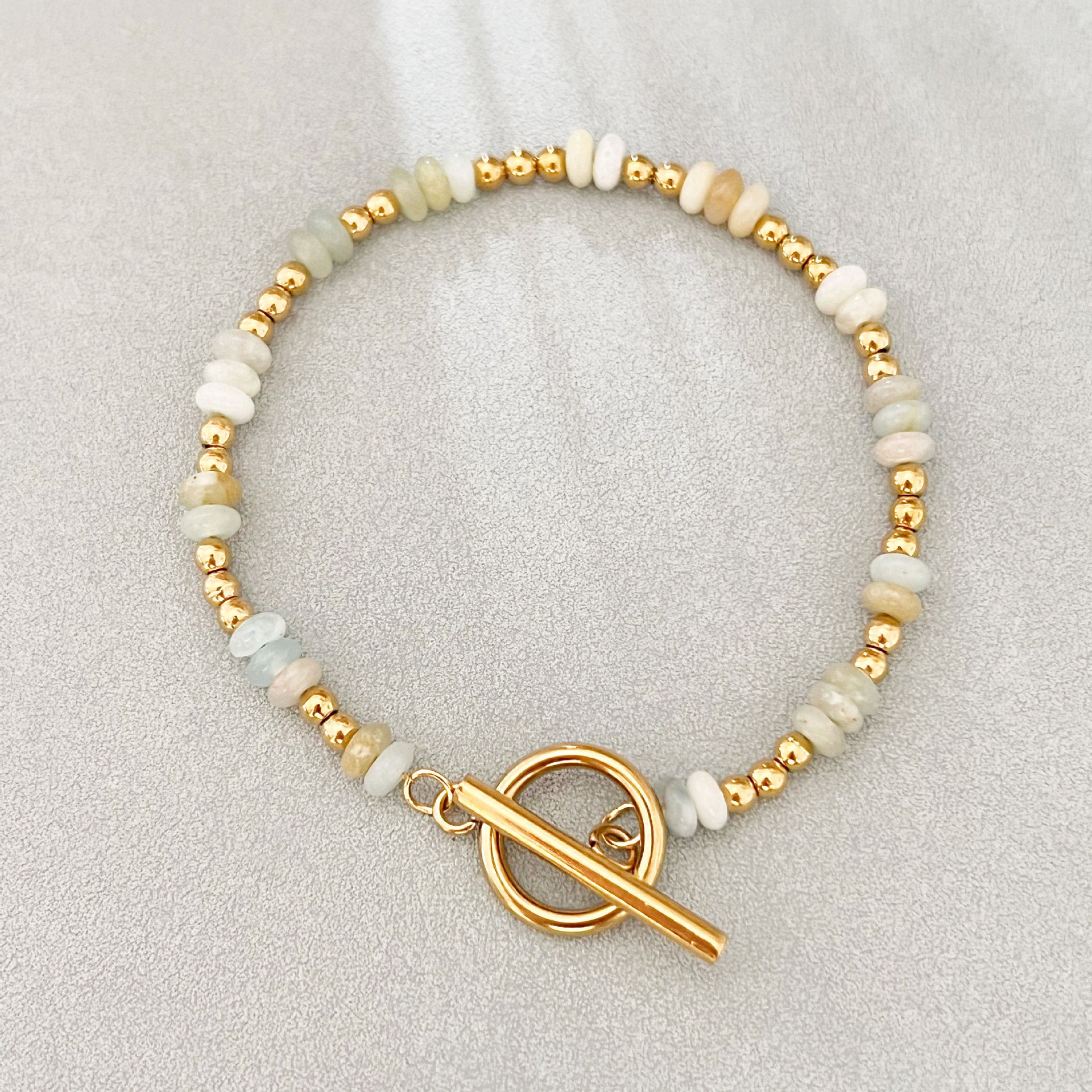 Wholesale Stainless Steel Natural Stone Handmade Beaded Bracelet Bohemian Style Fashion Accessory