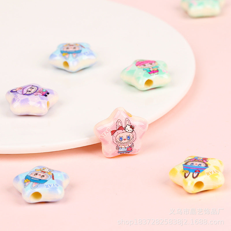 Wholesale random 10pcs five-pointed star  Focal Beads DIY Bead Accessories ACCVIP