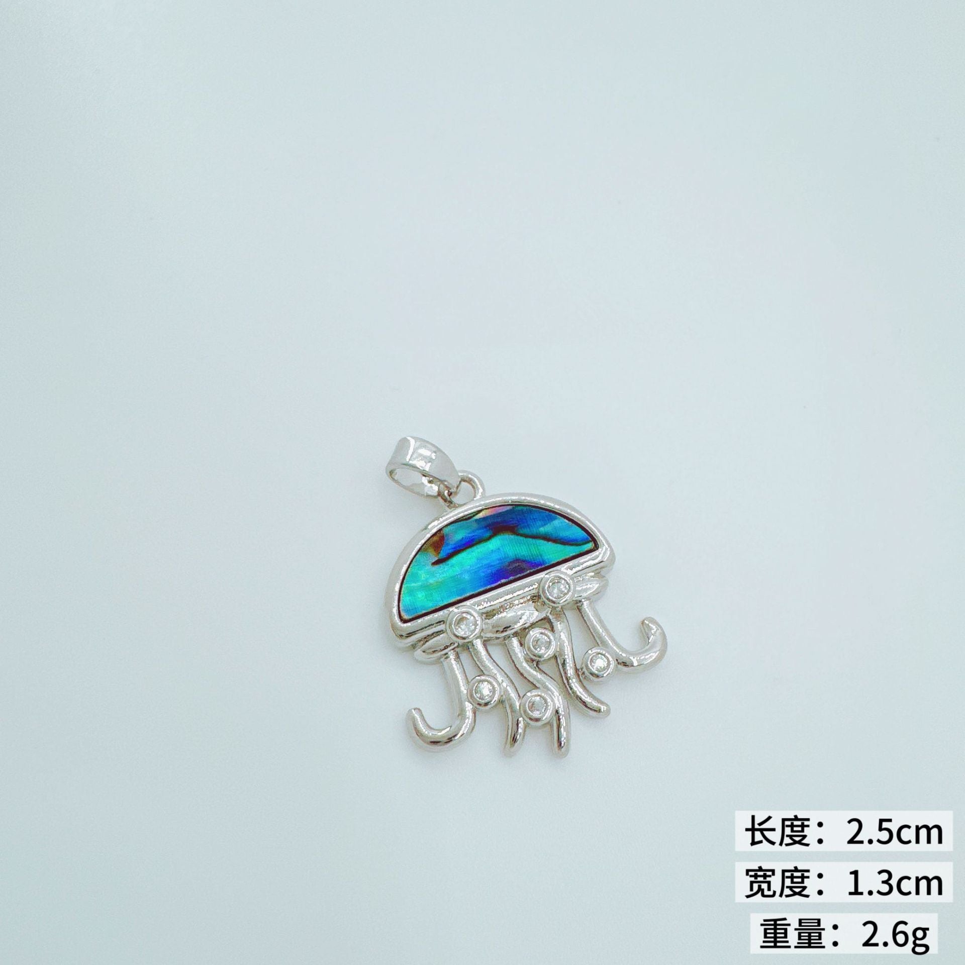 Wholesale Copper Ocean Series Micro-Set Zircon Shell Jellyfish Pendant Necklace Fashion Accessory