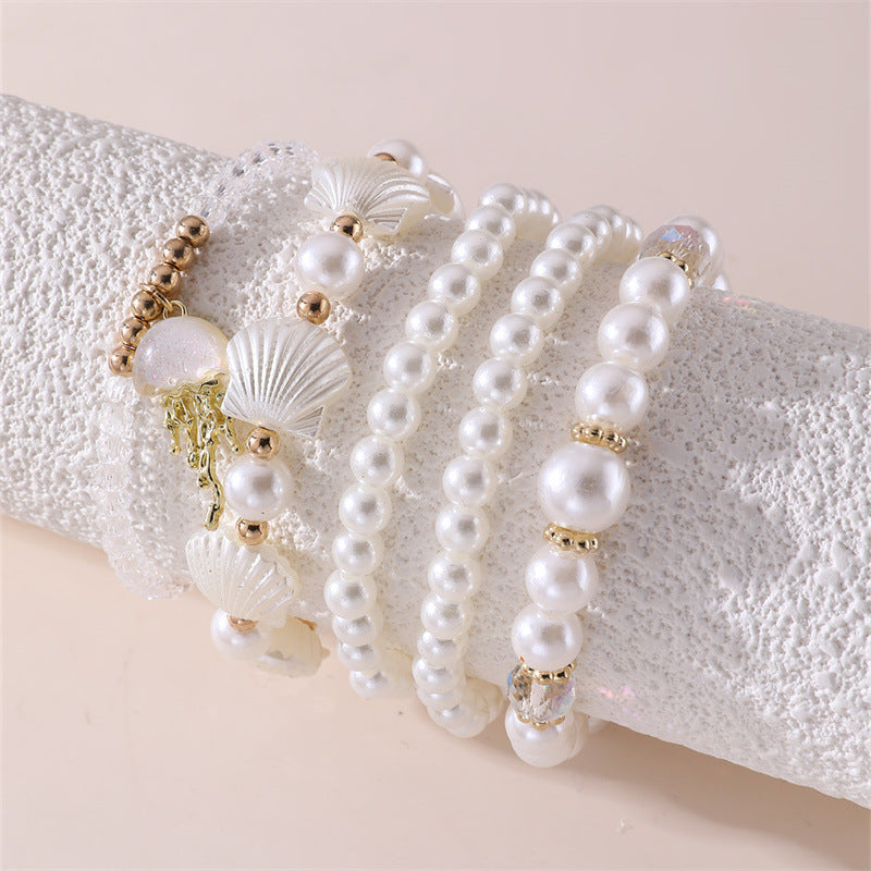 Wholesale Pearl Bracelet Metal Spacer Bracelet Jellyfish Pearl Bracelet