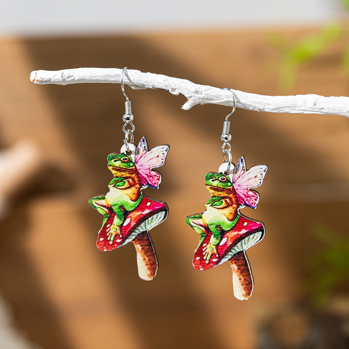 Wholesale Easter Bunny Moon Wooden Earrings