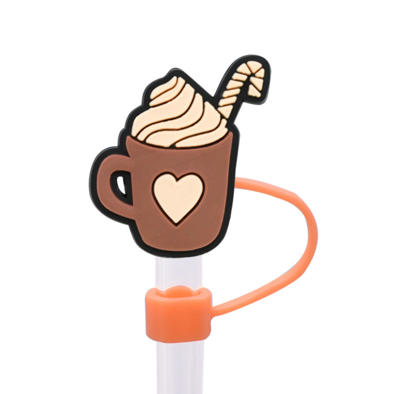 Wholesale Random 100pcs Autumn Series PVC Soft Straw Tube Cap