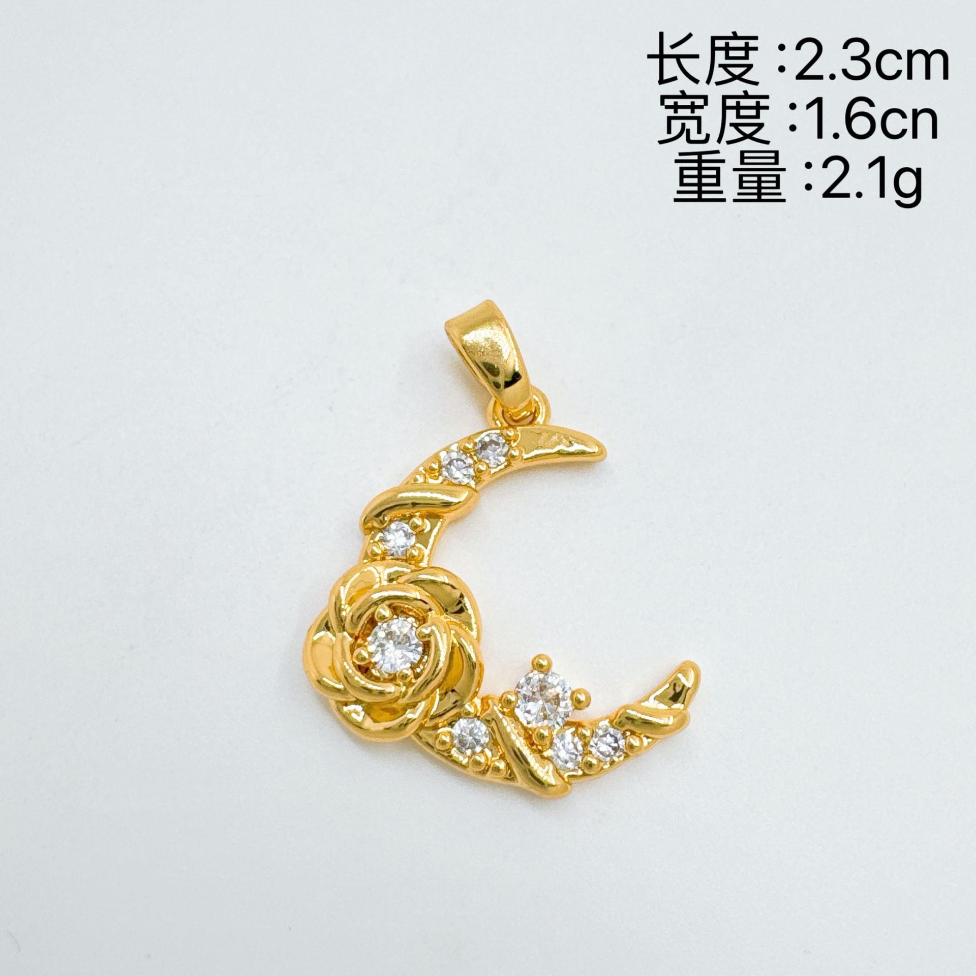 Wholesale Sweet Cool Moon Star Charm Necklace Gold Plated Copper Fashion Accessory Gift