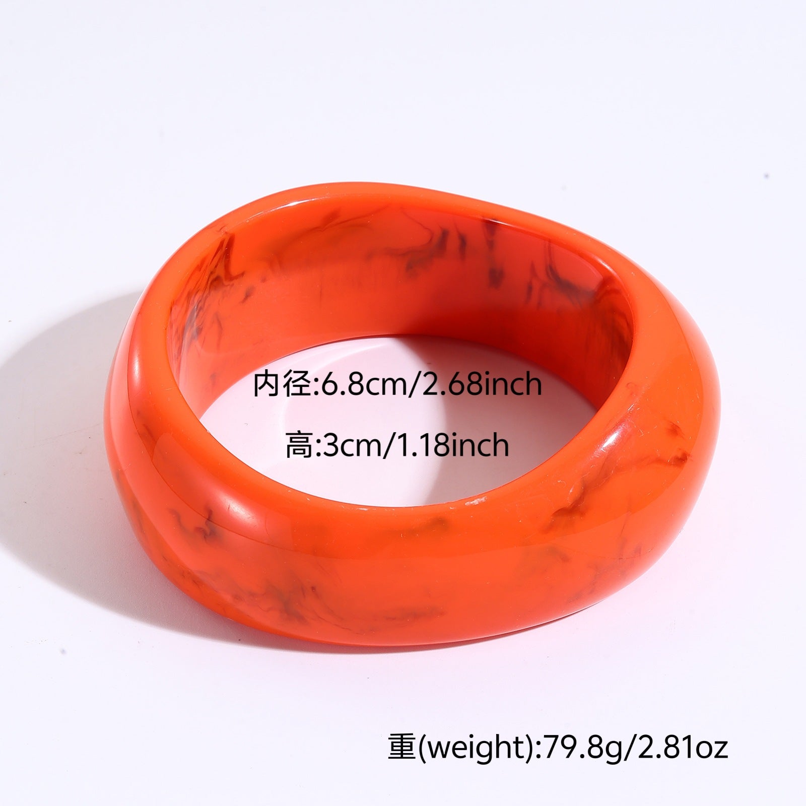 Wholesale Wide Oval Translucent Resin Bracelet Retro Style Jewelry Accessory for Everyday Wear