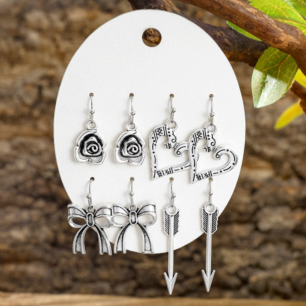 Wholesale Turquoise Tassel Earrings Set - Bohemian Ethnic Style
