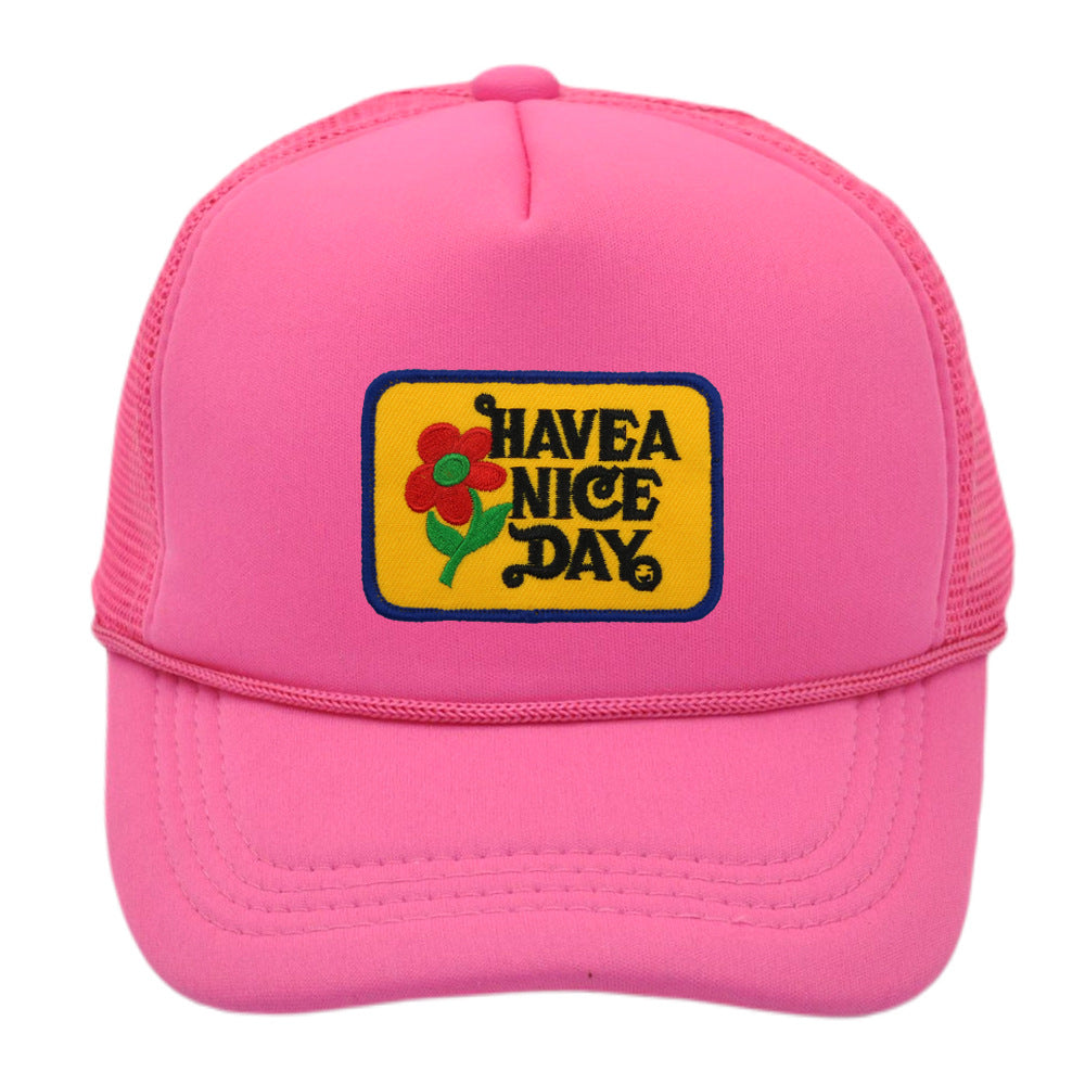 Wholesale Haves Nice Day Floral Logo Baseball Mesh Cap ACC-HT-PeiNi003