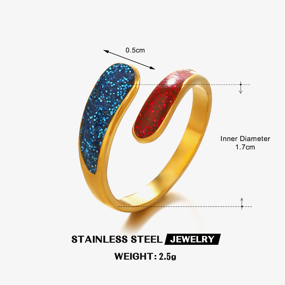 Wholesale Geometric Oil Drip Stainless Steel Ring Fashion Accessory for Everyday Wear or Gift