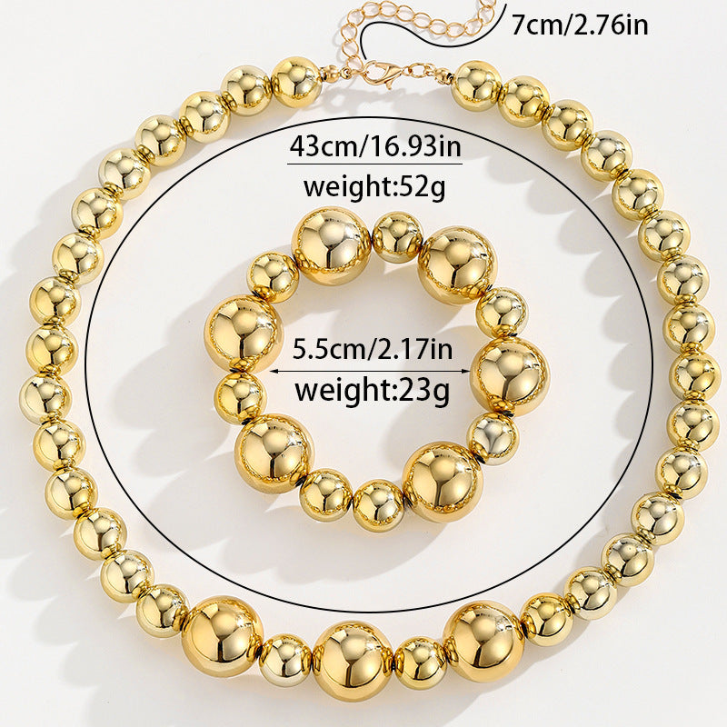 Wholesale Acrylic Geometric Bead Necklace Punk Contrasting Color Women S Collarbone Chain Fashion Jewelry Accessory