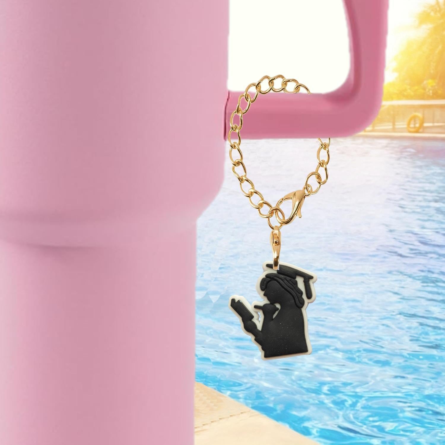 Wholesale Graduation Season Soft Rubber Hanging Chain Cup Accessories Chain ACC-CA-XieJi004