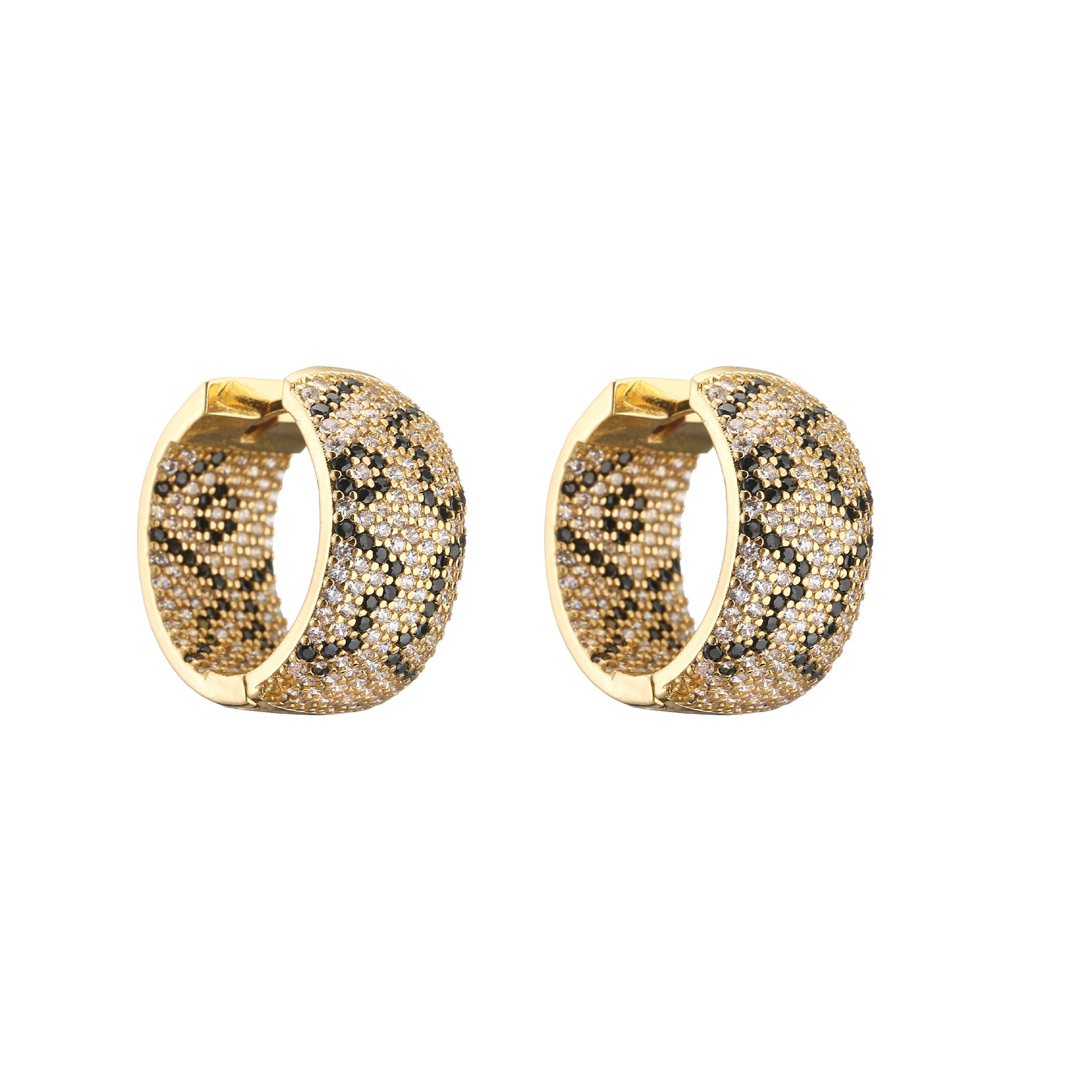 Wholesale Micro-Inlaid Zirconia Full Diamond Leopard Print Earrings