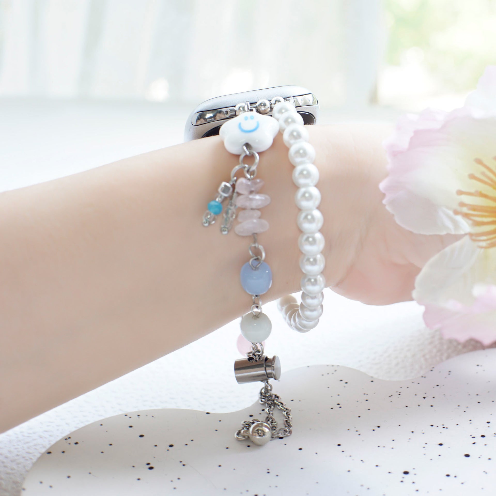 Wholesale Sweet Handmade Beaded pearl  Heart Adjustable Bracelet