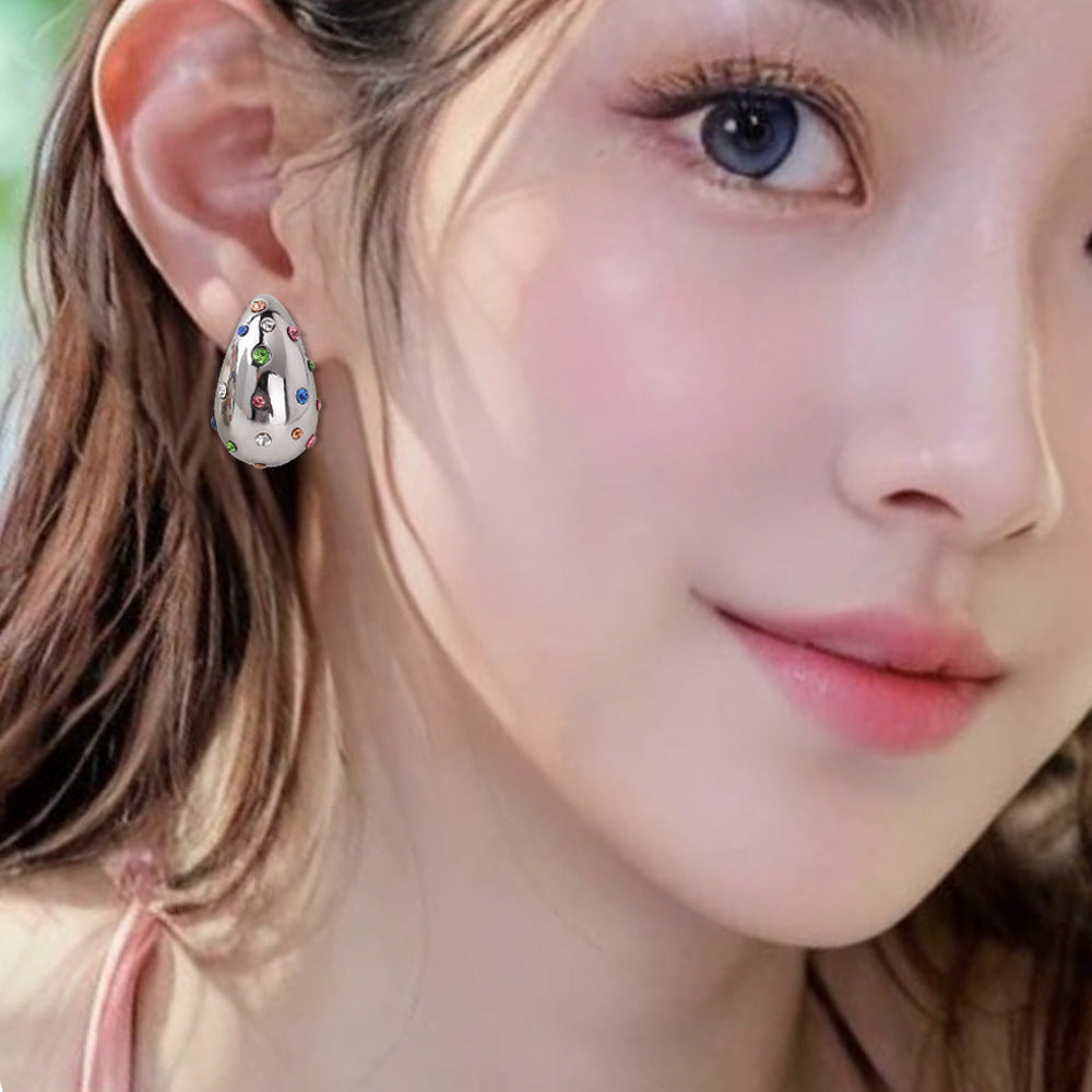 Wholesale Hollow Water Drop Titanium Steel Earrings ACC-ES-QianHui001