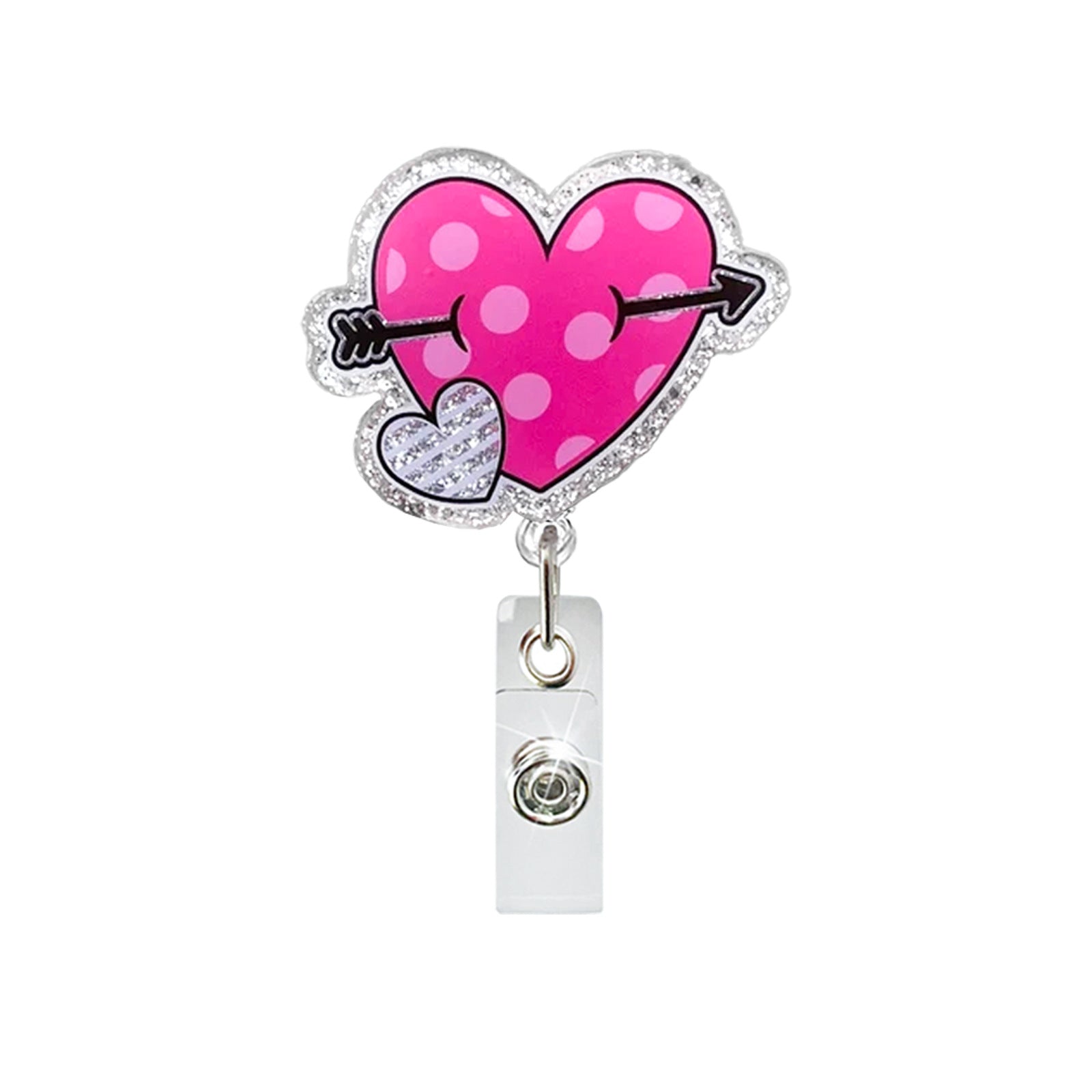 Wholesale Valentine' s Day  love letter heart-shaped acrylic Badge Reels