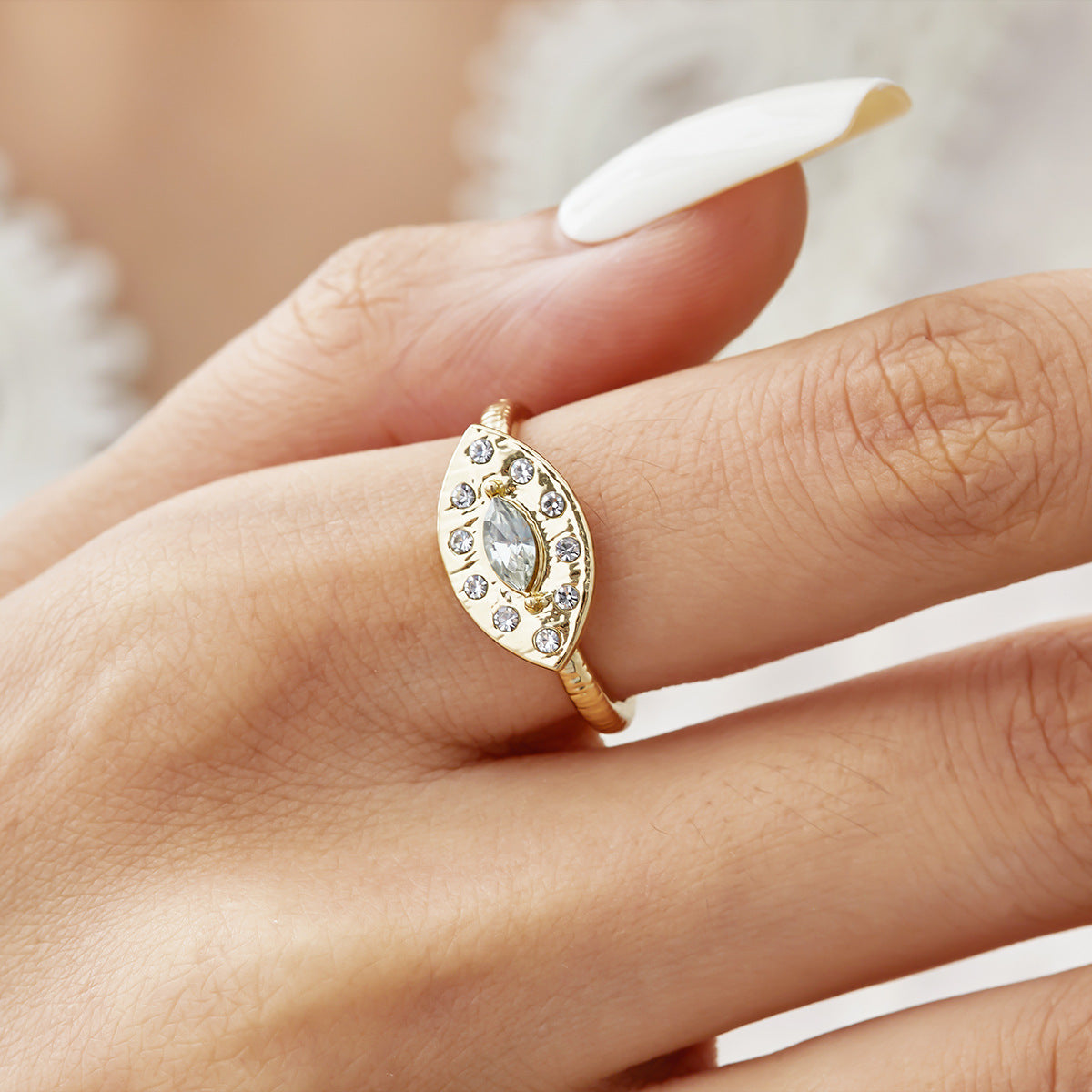 Wholesale blue eye ring Devil eye opening adjustable ring