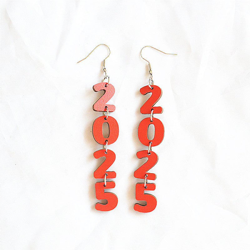Wholesale New Year Number Earrings ACC-ES-XN040