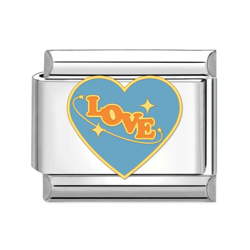 Wholesale Italian beaded bracelet 9mm DIY splicing detachable love stainless steel combinable bracelet