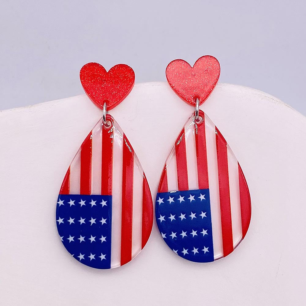 Wholesale Acrylic Earrings Geometric Basketball Football Print Earrings ACC-ES-Cheny001