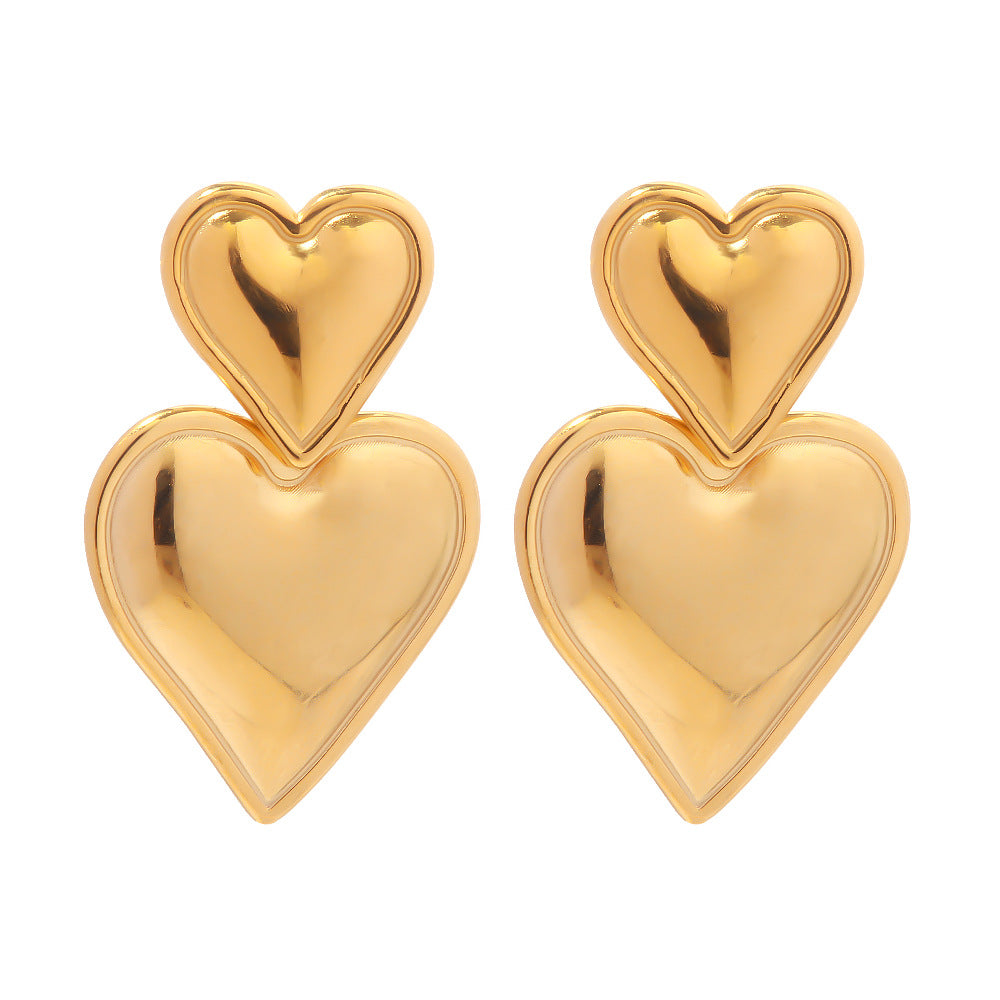 Wholesale 18k Gold Plated Heart Pendant Earrings ACC-ES-JieDing002