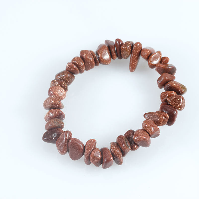 Wholesale Natural colorful gravel hand-woven elastic boho bracelet