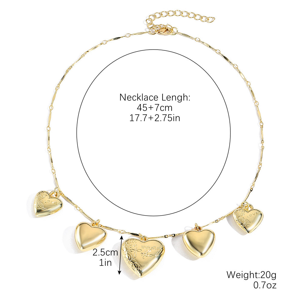 Wholesale  Exclusive Jewelry with Exaggerated Multi-Pendant Heart Necklace