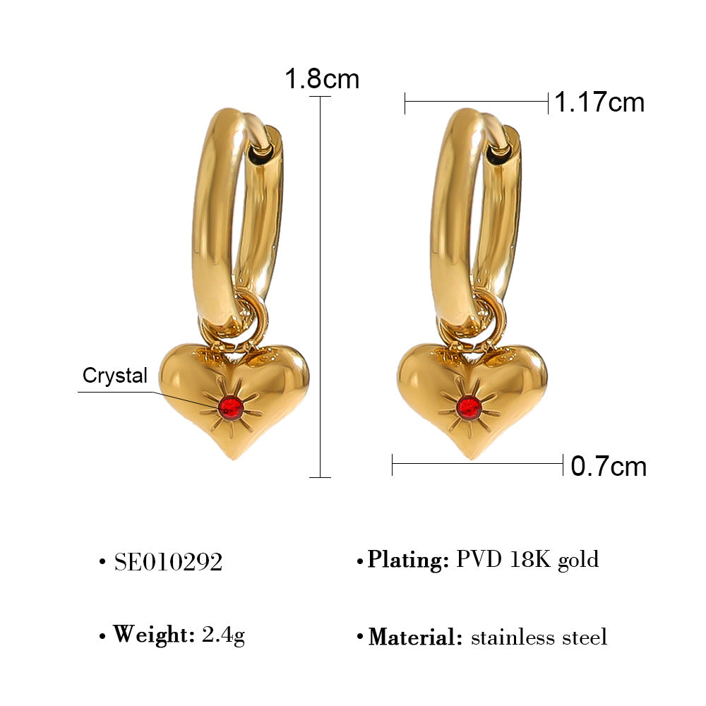 Wholesale Heart Diamond Series Retro Earrings