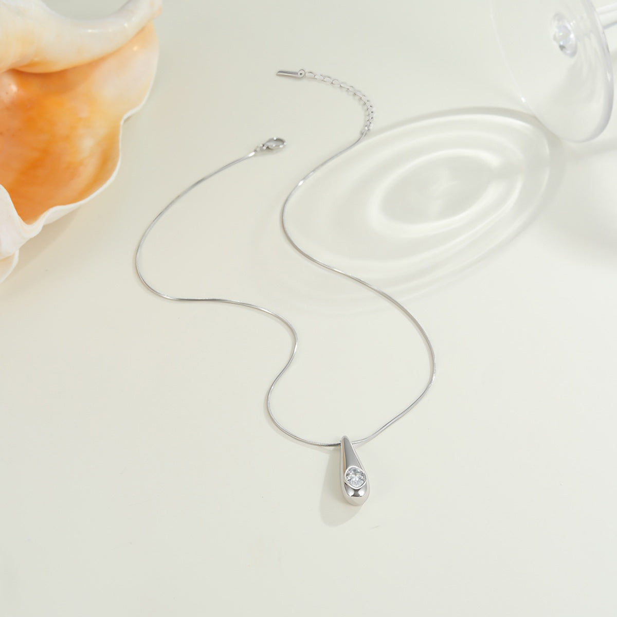 Wholesale Stainless steel zircon necklace