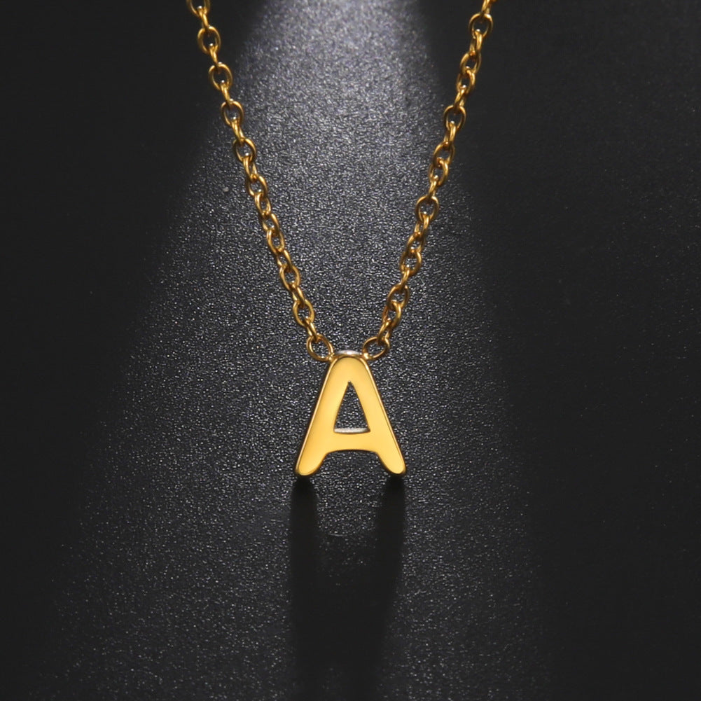 Wholesale Letter Gold 18k Real Gold Electroplated Stainless Steel Necklace