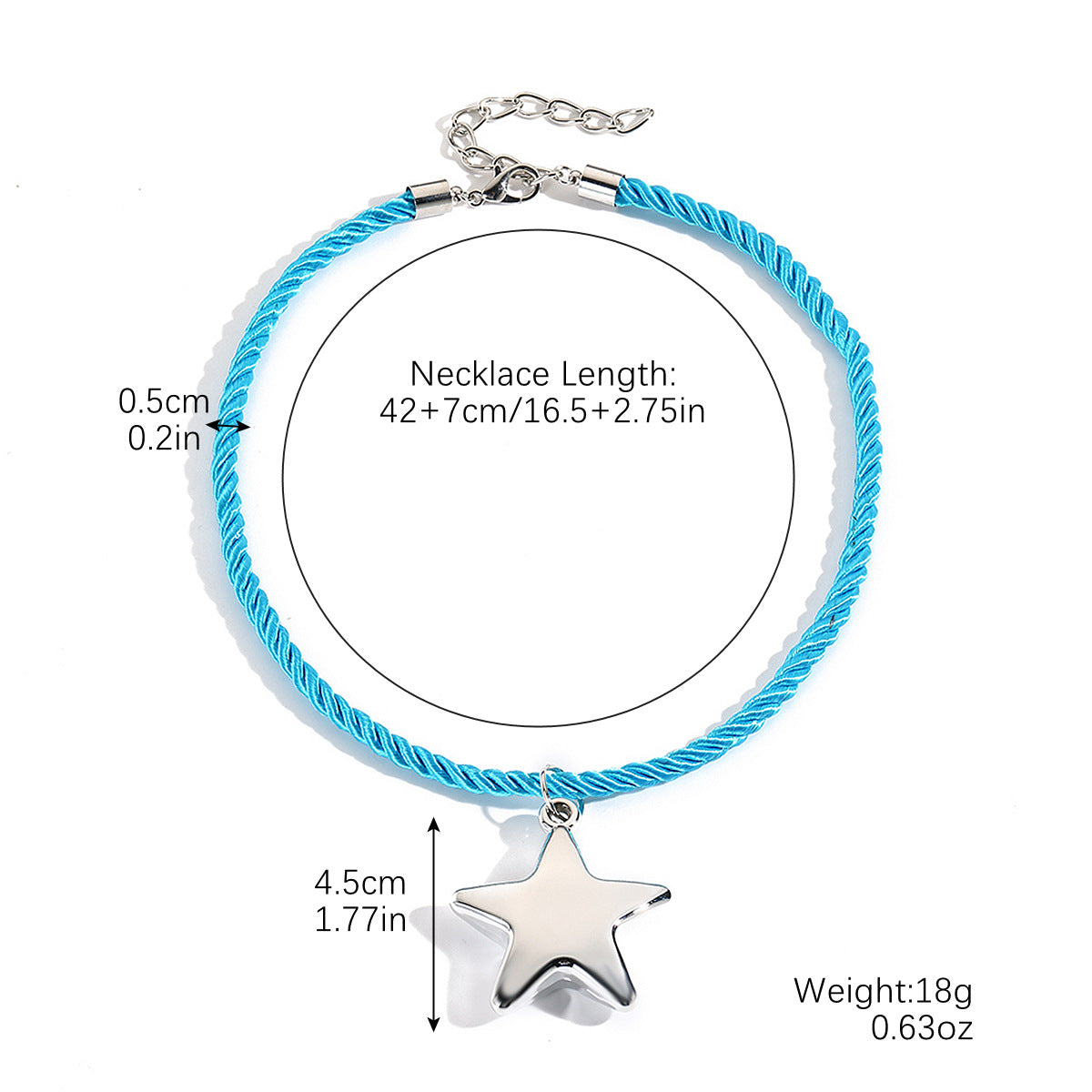 Wholesale Jewelry Love Bow Five-pointed Star Pendant Color Rope Necklace