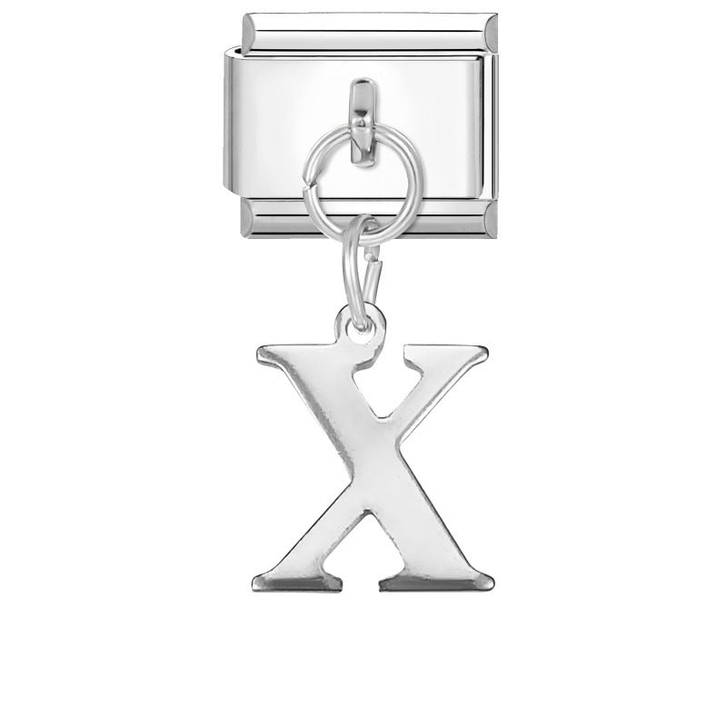 Wholesale 9mm Italian Charm Starter Bracelets DIY Letter Pendant Stainless Steel Composable Bracelet