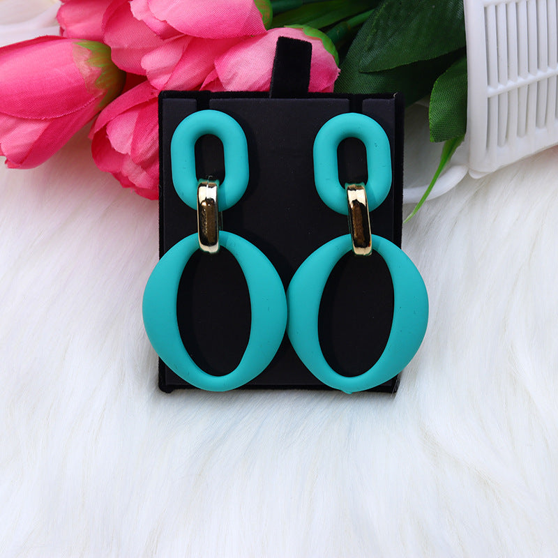 Wholesale Buckle Spray Paint Acrylic Fresh Earrings