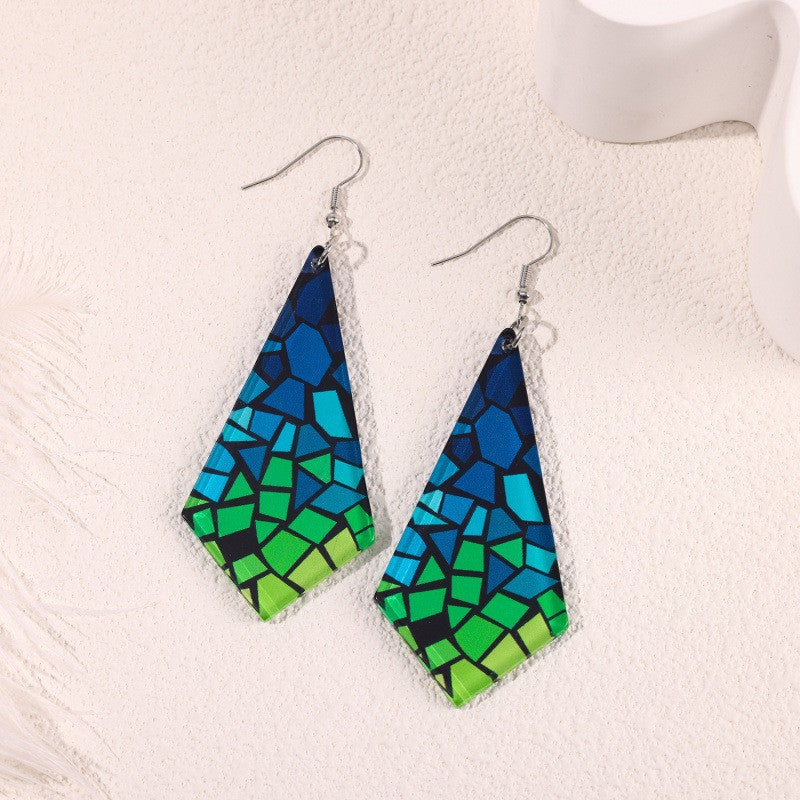 Wholesale 2D color geometric acrylic earrings
