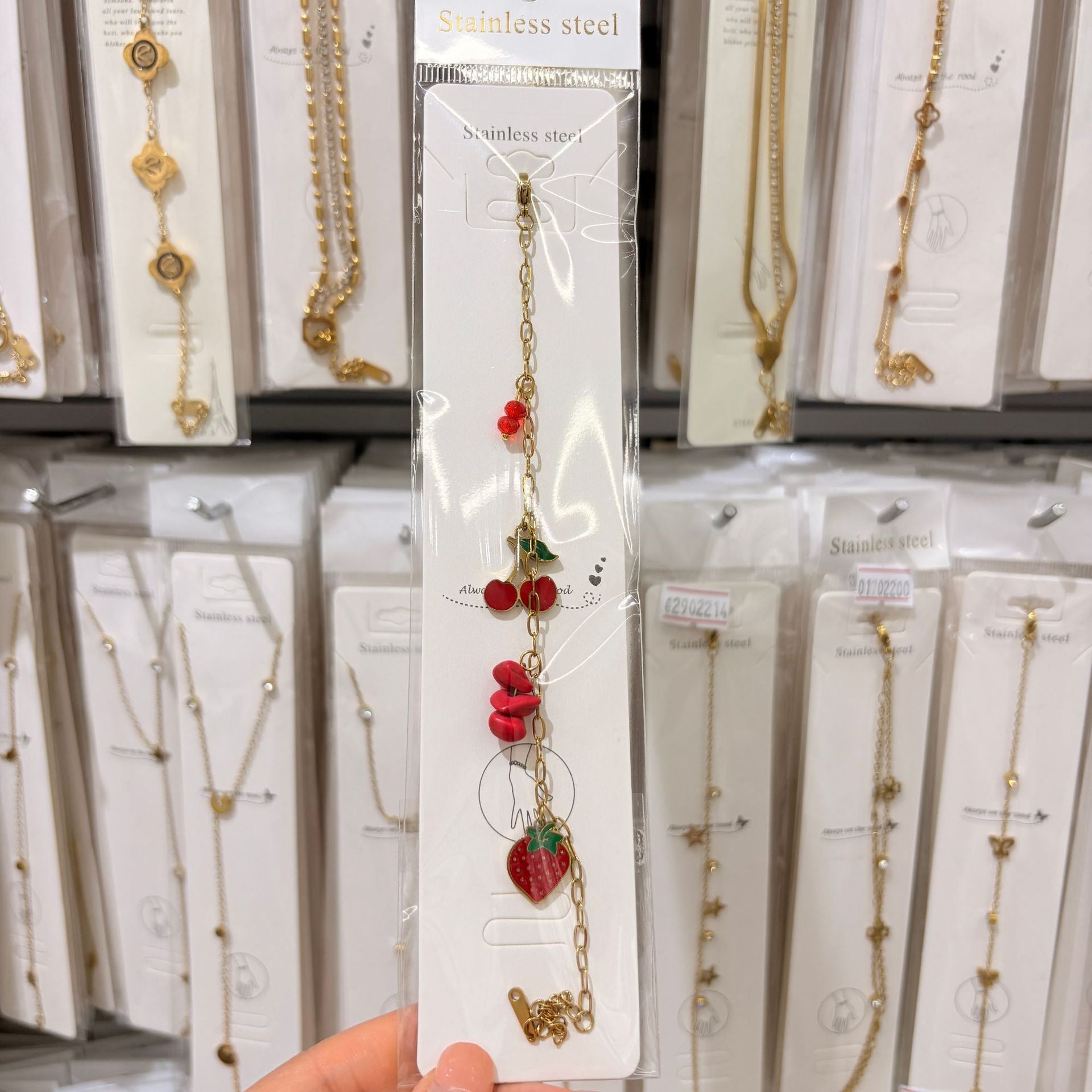 Wholesale Fashion Double Layer Titanium Steel Fruit Bracelet Gold-Plated Chic Gift