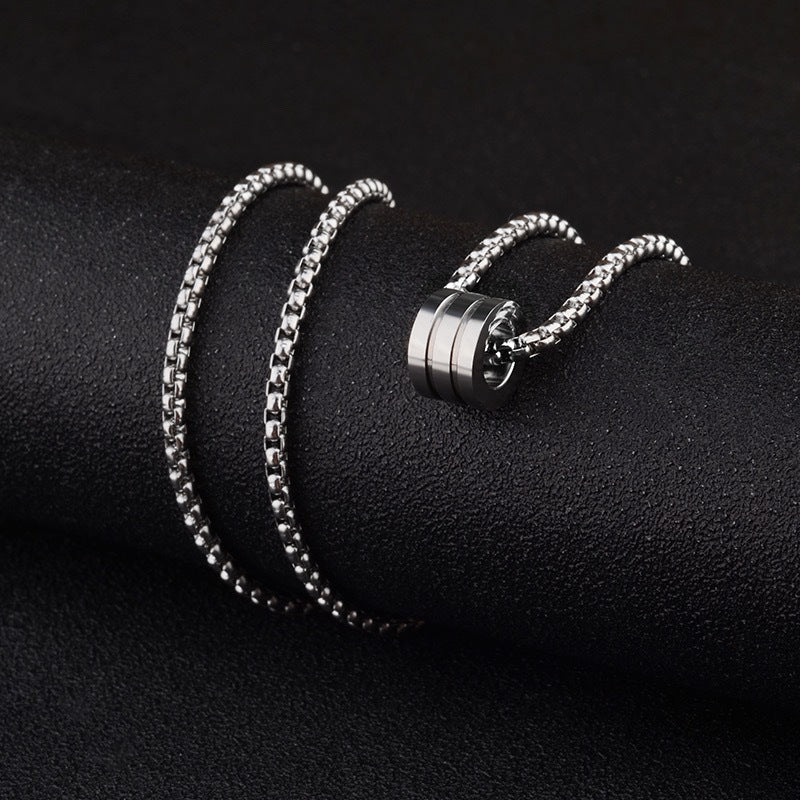 Wholesale Polished Stainless Steel Cylindrical Waist Necklace,  Trendy Niche Design Fashion Accessory
