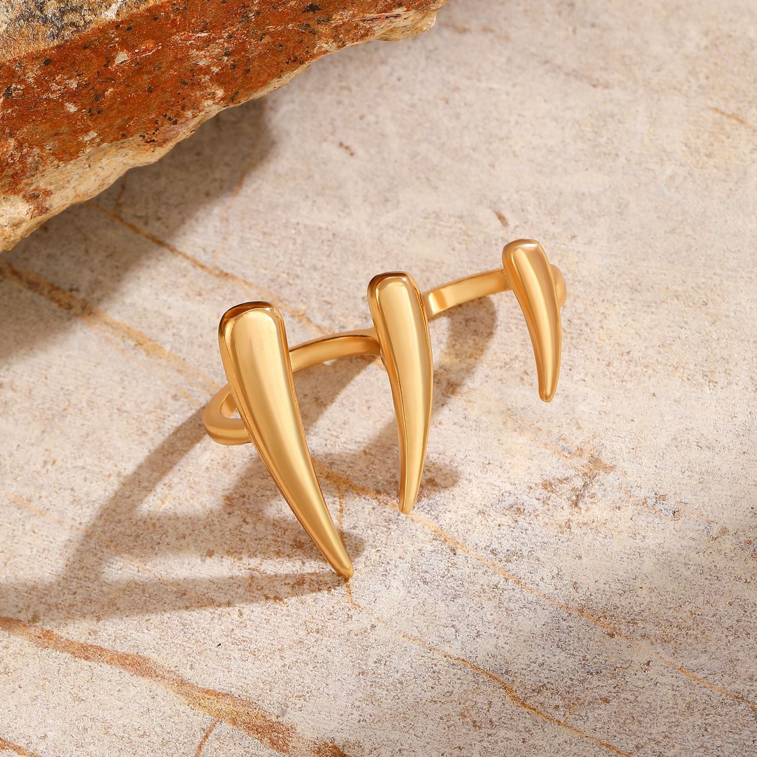 Wholesale geometric minimalist glossy teardrop ring