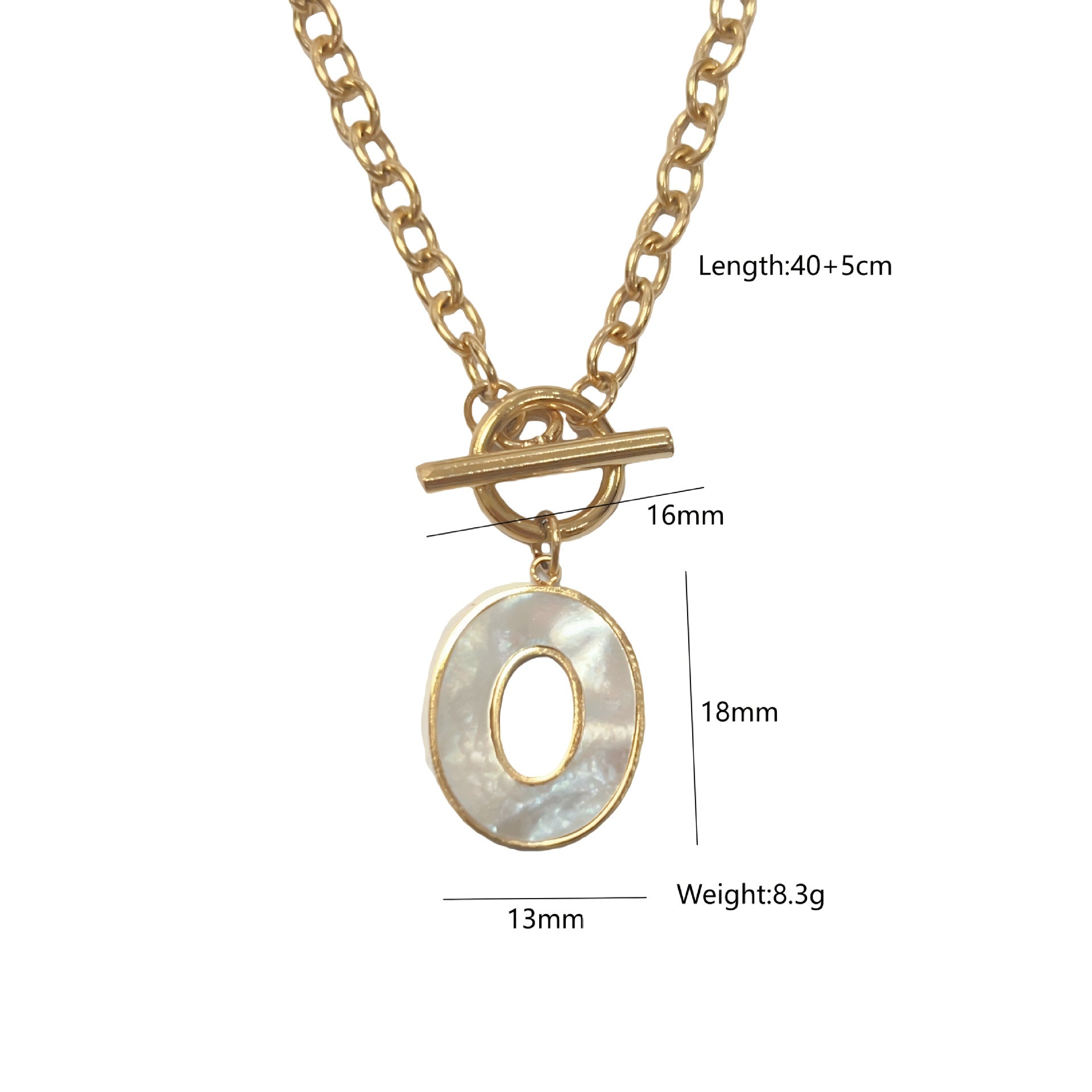 Wholesale Natural Stone Beaded Necklace Shell Ot Buckle Pendant Stainless Steel White Jade Pendant Necklace