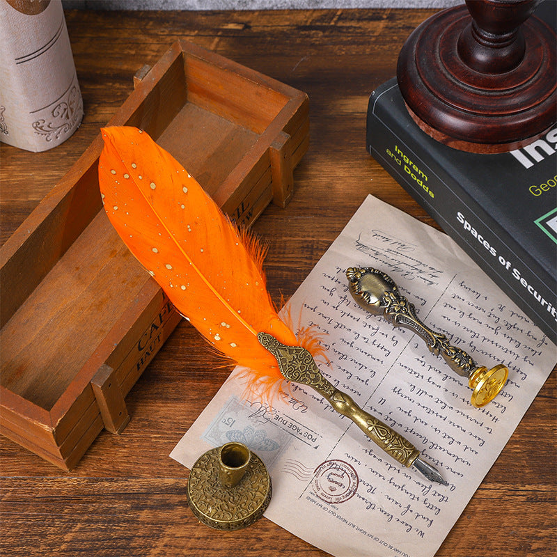 Wholesale Rainbow Color Feather Ballpoint Pen