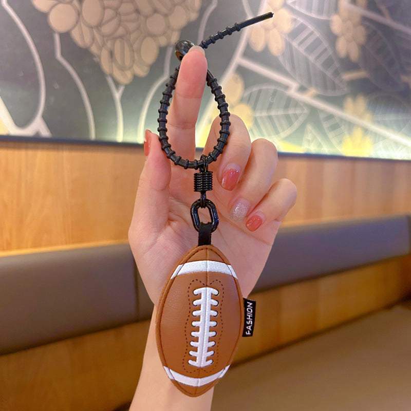 Wholesale Trendy Sports Ball Leather Bag Charm Keychain For Women S Handbag Decoration Everyday Gift