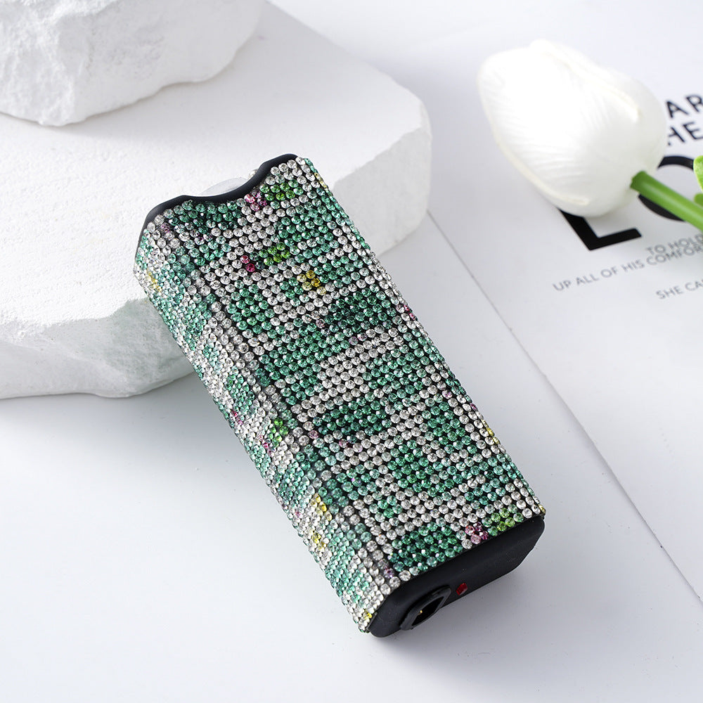 Wholesale Butterfly Sunflower Color Diamond Stickers Multi-function Charging Flashlight Keychain Accessories ACC-KC-ZhiYa064