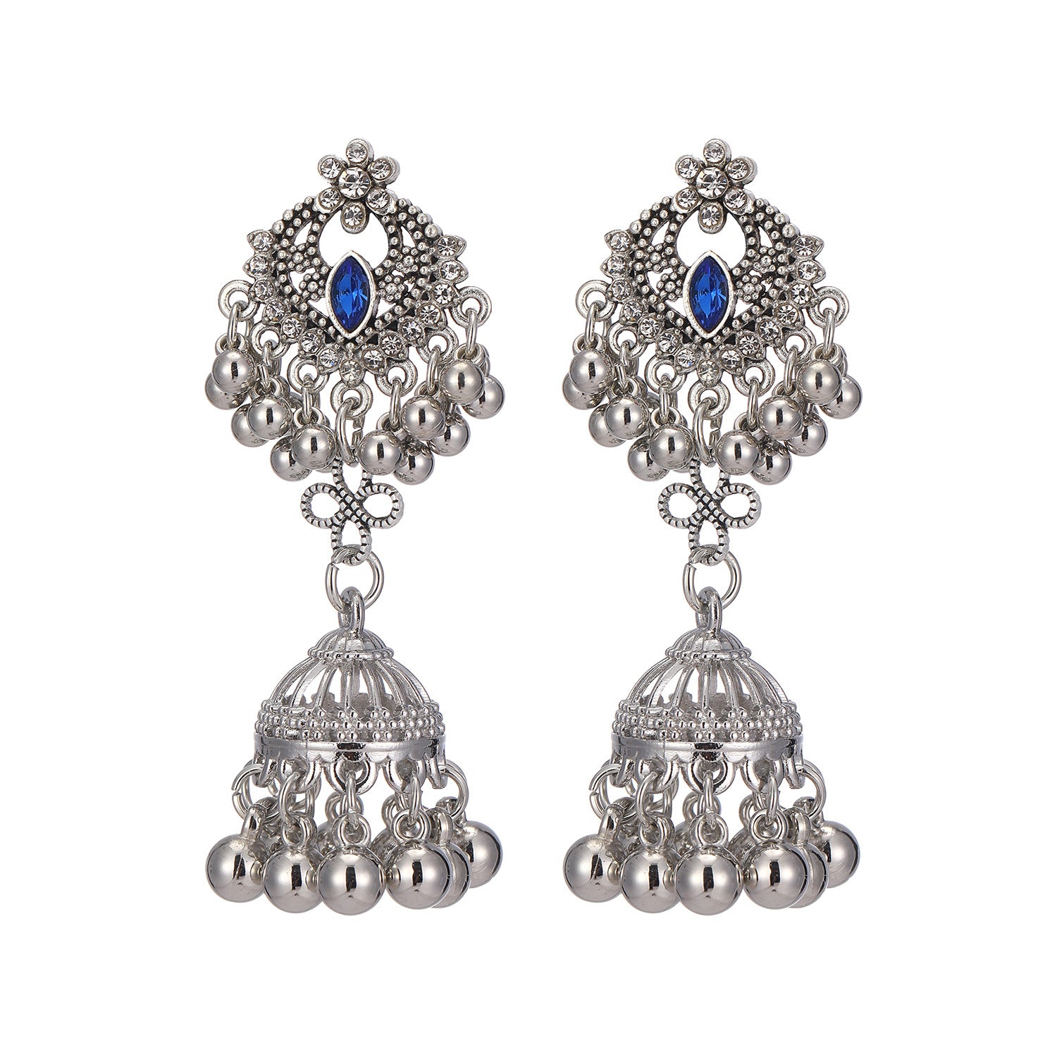 Wholesale Trendy Miao Ethnic Long Tassel Earrings Alloy Rhinestone Black Butterfly Bow Jewelry Accessory For Boutique Resale
