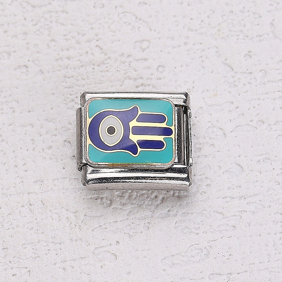 Wholesale 10pcs Italian Charm Bracelet 9mm DIY Splicing Cherry Paper Plane Stainless Steel Composable Bracelet