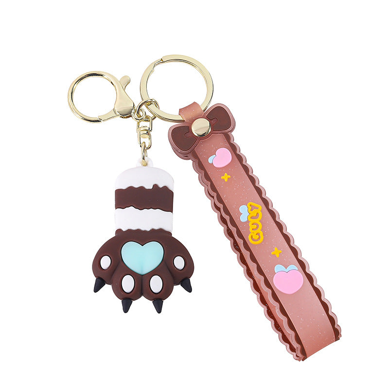 Wholesale Cartoon Cute Cat Claw PVC Soft Glue Keychains ACC-KC-XJY007