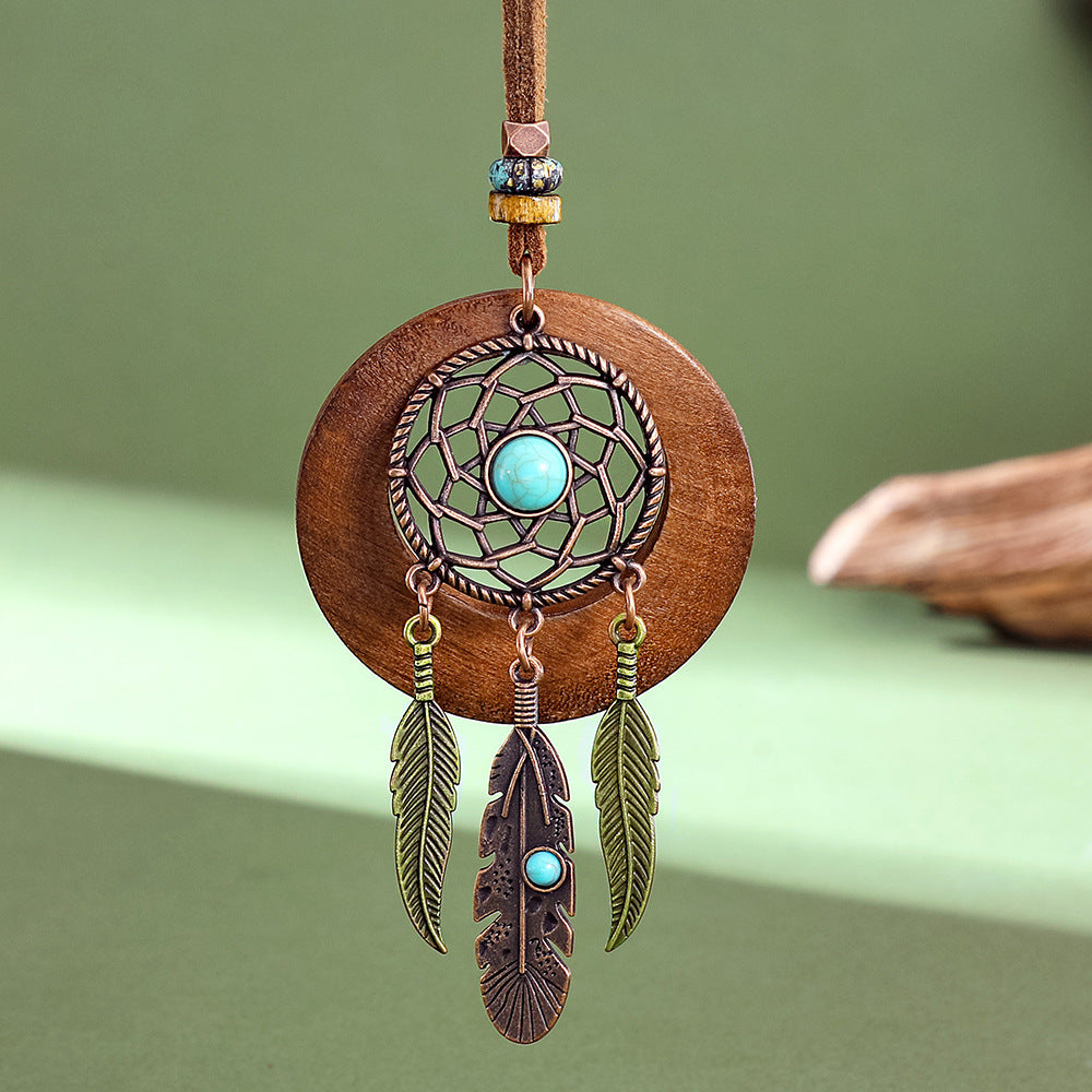 Wholesale Bohemian Dreamcatcher Tassel Necklace Pendant Vintage Style Fashion Accessory for Resale