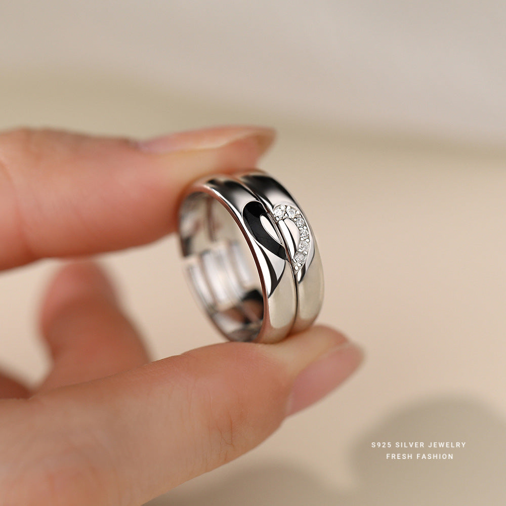 Wholesale Heart Link Mood s925 sterling silver adjustable ring